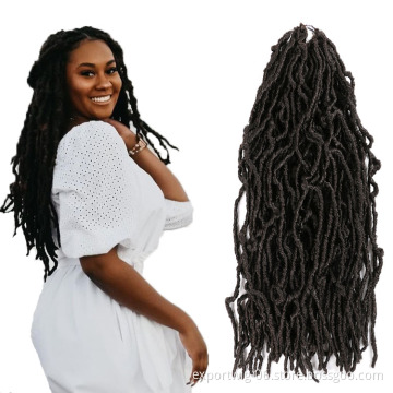 Neo Locs Crochet Hair Extensions Neo Locs Curly Braiding Hair Solid And Mix Color Synthetic Fiber 18 Inch Brown Bug White